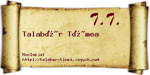 Talabér Tímea névjegykártya